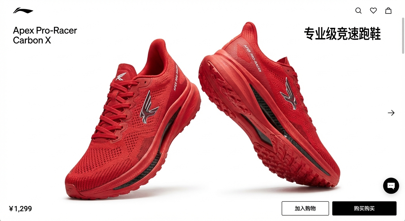 Red running shoes on a clean white background